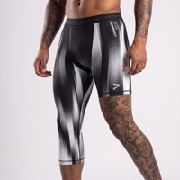 Pantalon de compression court pour homme, extensible, en polyester et élasthanne, taille plate, respirant, pour l'entraînement en équipe