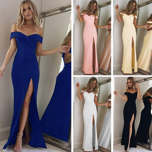 Nuovo Abito da Festa Monocolore Senza Spalline <span class=keywords><strong>con</strong></span> Zip, Scollatura e Schiena Scoperte, Vestito Lungo fino al Pavimento <span class=keywords><strong>con</strong></span> <span class=keywords><strong>Spacco</strong></span>, Abito alla Moda - Product Image 5