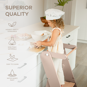 Montessori โต๊ะไม้พับได้เหมาะสำหรับ<span class=keywords><strong>เด็ก</strong></span>วัยหัดเดิน1.5-6ปีเก้าอี้บันไดช่วยในห้องครัวสำหรับ<span class=keywords><strong>เด็ก</strong></span> - Product Image 2