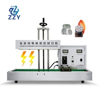 Scellant électromagnétique automatique de couvercle de bouchon de papier d'aluminium de bouteille en verre en plastique de ZZY, machine de cachetage de feuille d'aluminium d'induction