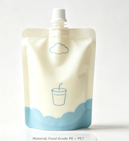 Pochette souple mate avec bec verseur pour yaourt, sachet alimentaire refermable pour lait fermenté, boisson probiotique et jus, options de taille et logo personnalisé