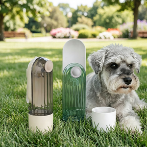Dispenser Portatile per Acqua e Cibo per Animali Domestici, <span class=keywords><strong>Bottiglia</strong></span> con Apertura a Pressione per Viaggi, Escursioni e Campeggio - Product Image 2