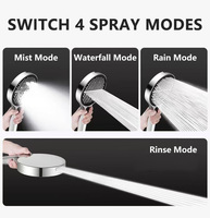 Pommeau de douche de bain à haute pression 4 modes de pulvérisation 15cm grand panneau Massage Anti-obstruction Silicone buse lavage rinçage salle de bain pommeau de douche