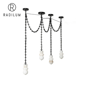 Modern Pendant Light Iron Alabaster Nordic Industrial Dining Room Chandelier Hotel Decor Cross-Border Stone <b>Hanging</b> - Product Image 1