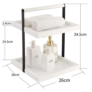LINDON 2-Tier Metal Wood <strong>Basket</strong> Display Rack <strong>Storage</strong> Racks Shelving <strong>Units</strong> <strong>for</strong> Kitchen and Bathroom <strong>for</strong> Food Use - Product Image 4
