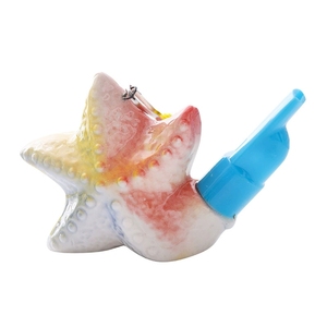 Silbato de pájaro de porcelana hecho a mano, juguete con esmalte de color, silbato de pájaro acuático, instrumento de percusión Orff para niños - Product Image 1