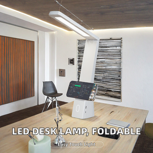 Đèn bàn LED gấp gọn hiện đại, tích hợp giá đỡ điện thoại, sạc được, điều chỉnh góc 120 độ, điều khiển cảm ứng, bảo vệ mắt, dùng để học tập và đọc sách - Product Image 2