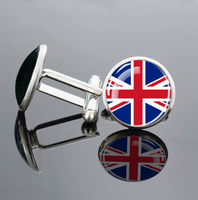 Boutons de manchette ronds en alliage de haute qualité, design drapeau national russe, accessoire de vêtement formel