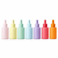 Flacon compte-gouttes personnalisé couleur macaron 20ml 30ml 40ml 50ml Jaune Rouge Bleu Orange Rose Violet Vert Emballage Sérum Soins de la Peau