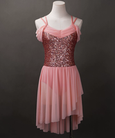 Robe de danse pour adultes, justaucorps rose à perles pour femmes, costumes de ballet pour la scène, robe de ballet pour compétition