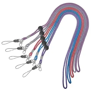 Adjustable Lanyard with id Holder Office Nylon Neck Purple lanyards String for Key Kids Men Cell Phones USB Whistles