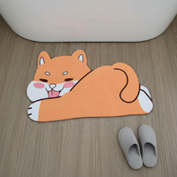 Alfombrilla de Baño de Tierra de Diatomeas con Forma Irregular, Diseño de Dibujos Animados, Súper Absorbente, de Secado Rápido, Antideslizante, para Entrada