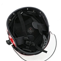 Casque tactique de style européen rouge avec visière en PC pour les exercices de sécurité
