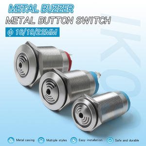 Alarme sonore en métal <span class=keywords><strong>16</strong></span>/19/22mm en acier inoxydable 12v-24v haut décibel interruption - Product Image 2