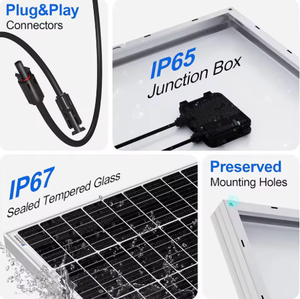 OEM vetro personalizzato pannello solare 50w 100w 180w mono pannello solare cristallino sistema di energia solare per luce solare - Product Image 5