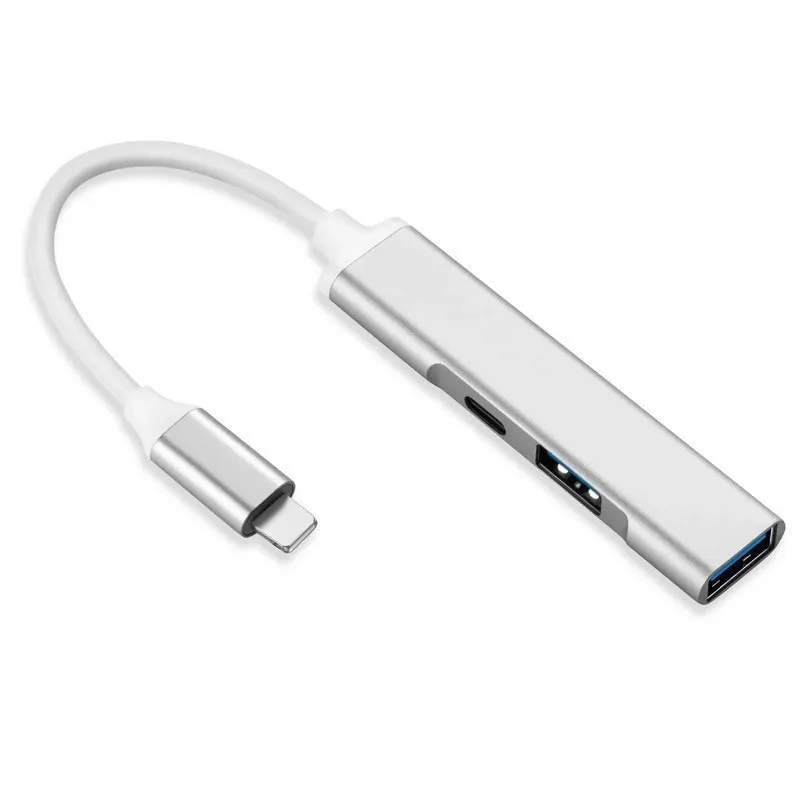 यूएसबी 3.0 हब USB3.0 फाड़नेवाला 3 बंदरगाहों OTG एडाप्टर USB3.0 कैमरा एडाप्टर चार्ज करने के लिए 8 पिन केबल OTG डेटा डॉक IPhone के लिए 12