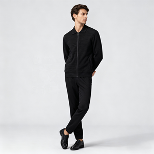 Chaqueta con cremallera y Cuello <span class=keywords><strong>de</strong></span> camisa <span class=keywords><strong>de</strong></span> punto texturizado para <span class=keywords><strong>hombre</strong></span>, estilo <span class=keywords><strong>urbano</strong></span> informal <span class=keywords><strong>de</strong></span> negocios para viajes diarios y salidas informales inteligentes - Product Image 6