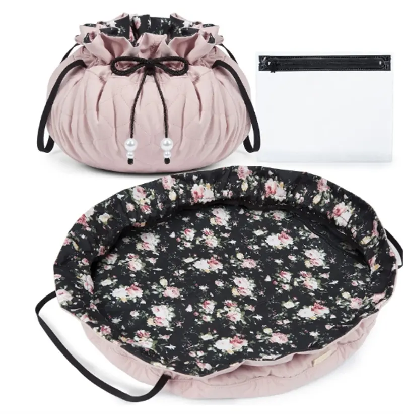 2024 nouvelle grande capacité rose sac de maquillage voyage organiser femmes cordon maquillage pochette de maquillage sac cosmétique