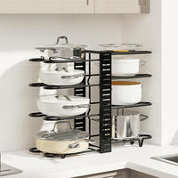 Étagère double face sans perçage, multifonctionnelle, à plusieurs niveaux, épaissie, réglable, organisateur de comptoir pour ustensiles de cuisine