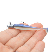 Leurre souple avec hameçon à tête plombée 6cm 3g Queue de pagaie Leurre de pêche 5 pièces Leurre souple bionique Équipement de pêche en gros