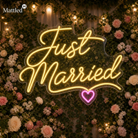 Letrero de Neón LED Personalizado 'Recién Casados', Luz Decorativa para Bodas, Diseño Gratuito, Entrega Rápida para Fondo de Fiesta de Bodas