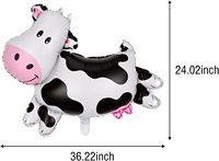Ensemble de ballons en aluminium sur le thème des animaux de la ferme, vache et coq, ballons en Mylar à motif vache pour la fête d'anniversaire des enfants de 3 ans