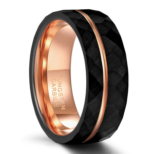 Anillos de Tungsteno Chapados en Oro Rosa de 4/6/8 mm, Estilo Clásico de Eternidad, para Hombre, para Boda o Compromiso, de Tempusort Fashion Jewelry - Product Image 1