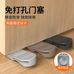 Tope de puerta de goma Leves TPE gris, montado en el suelo, antipinzamiento, para puertas correderas, con ventosa de seguridad, sin perforación - Product Image 5