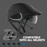 Casque d'interphone de moto V8 véritable casque sans fil écouteurs avec télécommande d'interphone longue portée 1200M NFC