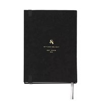 Cahiers écologiques personnalisés A5 Journal en tissu latéral avec colonne vertébrale dorée Planificateur en papier noir effaçable réutilisable Tissu en soie Cuir de lin A4/A6