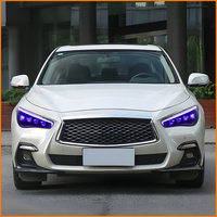 Phare de voiture pour Infiniti Q50 Q50L Q50S 2015-2019, ensemble de phares LED automatiques, mise à niveau, design cristal bifocal à 4 lentilles, lampe avant