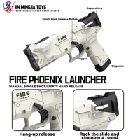 YIERLE Pistolet Lanceur de Flammes en Plastique Anti-Emmêlement, Modèle 3310D, avec Boîte Colorée, pour Enfants de 14 Ans et Plus