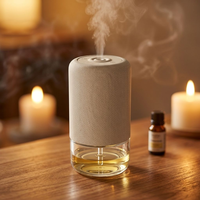 Diffuseur d'arômes automatique portable pour table, en tissu, avec recharge, pulvérisation automatique, nébuliseur d'huiles essentielles à air froid