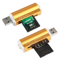 Lector de Tarjetas Multiusos 4 en 1, USB 2.0, Externo, de Aleación de Aluminio, para Tarjetas de Memoria SD/SDXC/TF/MS/M2/MMC Pro Duo, Venta al Por Mayor de Fábrica