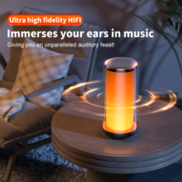 QERE HF33 Mini haut-parleur sans fil Portable caisson de basses extérieur avec haut-parleur de basse en métal coloré clignotant 360 Led