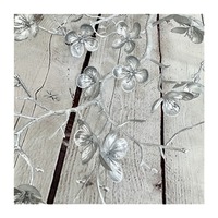 Kunstmatige pruimenbloesemtakken van kunststof, goudkleurig geverfd, voor lente bloemstukken, groothandel, bureaudecoratie