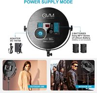 GVM Y60D256 PB-360Bi d'éclairage photographique 60w en forme de miroir Panneau LED portable pour la photographie professionnelle Lumière vidéo ronde
