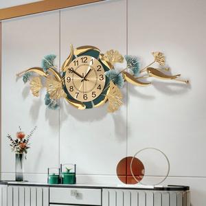 Relojes de Pared Metálicos con Decoración Floral Grande de 88x39cm, Directo de Fábrica, Reloj 3D de Lujo para Sala de Estar, Decoración del Hogar, Artículos de Primavera para Hoteles - Product Image 1
