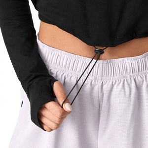 T-shirt à manches longues pour femme, en coton mélangé doux, col rond, haut basique, personnalisable avec logo, vente en gros, usine OEM - Product Image 4