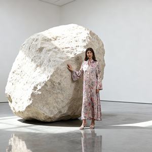 Luxury Hotfix Rhinestones Polyester Abaya for Muslim Women Custom Elegant Evening Party <b>Dress</b> with Wholesale Option - Product Image 4