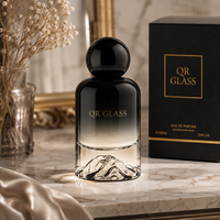 Botol Parfum Kaca Kristal Bulat Premium 30ml 50ml 100ml Botol Parfum Hitam Coklat dengan Pompa Semprot Kotak Kemasan Mewah