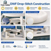 Plateforme flottante gonflable Yuetong DWF et tente gonflable sur l'île flottante, plateforme gonflable avec tentes pare-soleil, table aquatique