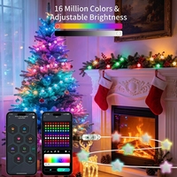 Guirlande lumineuse LED créative en forme d'étoile à cinq branches pour décoration intérieure de Noël et des fêtes