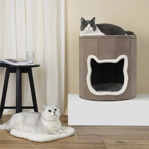 Cama para Animais de Estimação Moderna Anti-Stress Personalizada pela Fábrica, Divertida, de Pelúcia Curta para Cães e Gatos de Interior com Embalagem em Cartão de Padrão Sólido - Product Image 3