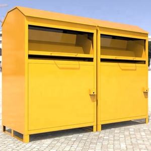 Grande poubelle en métal à double compartiment Grande poubelle de recyclage pour vêtements Produit de services de fabrication - Product Image 4