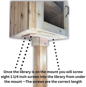 Petite bibliothèque de prêt originale rustique inachevée Stable à attacher avec des vis incluses Bibliothèque la plus stable pour bibliothèque extérieure - Product Image 2