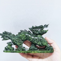 Cristaux Sculpture Artisanat Dragon Vert Xiuyu Jade Dragon Feng Shui Animal Statue
