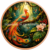 Pièce de monnaie en cuivre pur 999, 1 once Troy, ensemble Safari, médaille de collection représentant la faune en relief coloré, estampage par impression UV