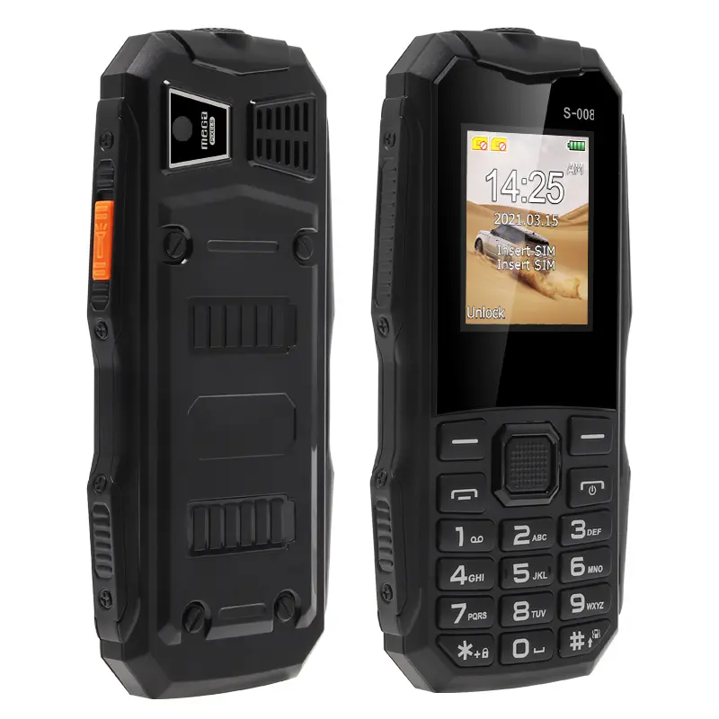 GSMデュアルSIMカードOEM携帯電話頑丈なスタイルの卸売機能電話S008ボタントップ10中国で最高の携帯電話