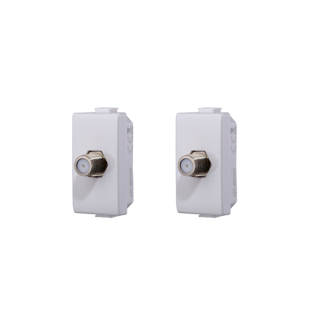 Gloca Screw-On Satellite TV Connector F-Type Panel Mount Plastic Set Of 2